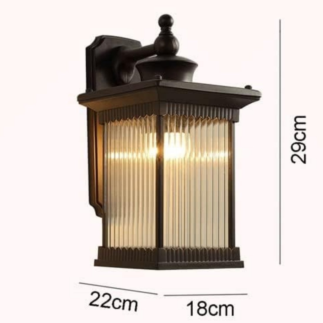 Outdoor Black Finish Half-Shade Wall Light.
