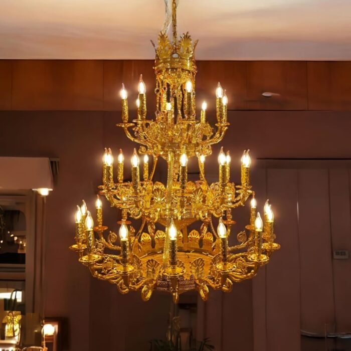 3 Tier Luxury Gold Brass Chandelier
