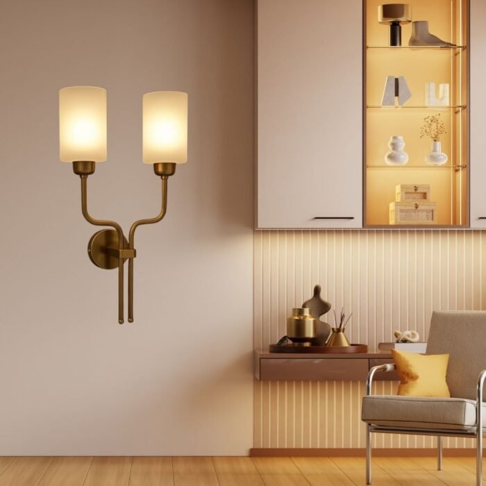 Vintage Dual Arm Wall Chandelier Light