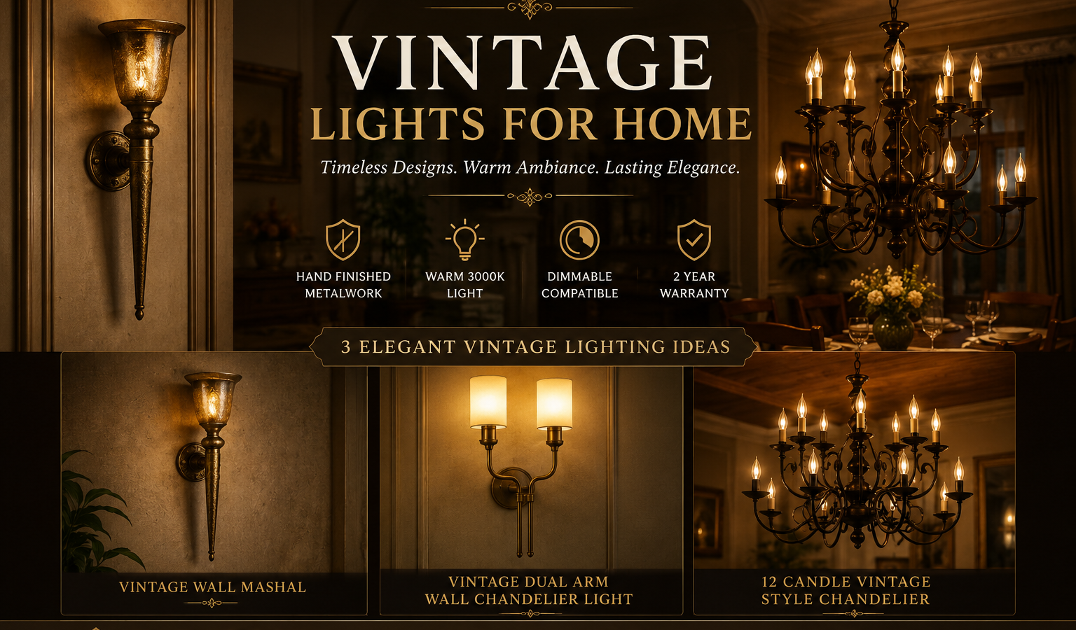 Vintage Lights for Home: 3 Elegant Vintage Lighting Ideas